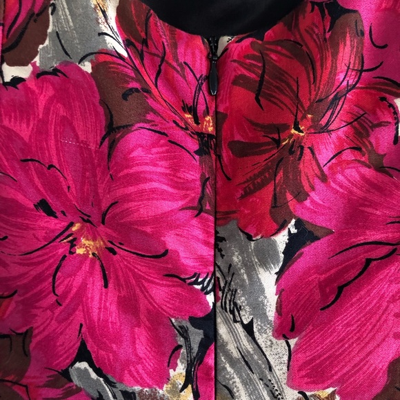 Vintage magenta floral dress - Picture 4 of 5